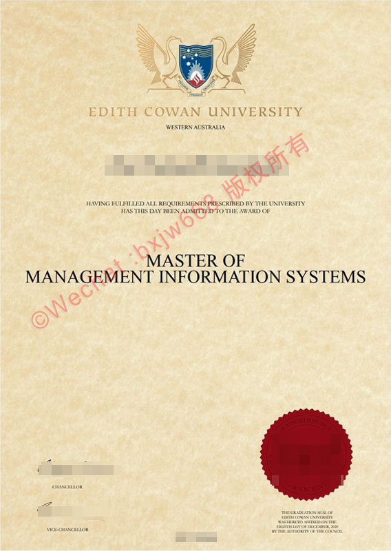 埃迪斯科文大学毕业证样本：ECU学位证书高清实拍与排版细节