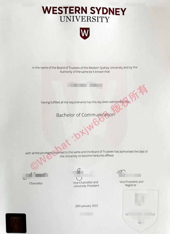 西悉尼大学（Western Sydney University）学术文凭视觉特征研究与现代数字化安全防伪规范解析