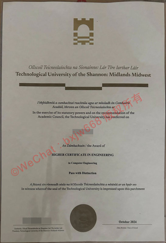 香农理工大学战略定位与毕业证书学位文书排版演变研究 (Technological University of the Shannon)