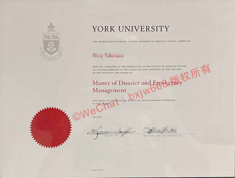 加拿大约克大学毕业证（York University diploma)