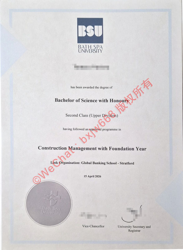 巴斯斯巴大学毕业证（Bath Spa University diploma）