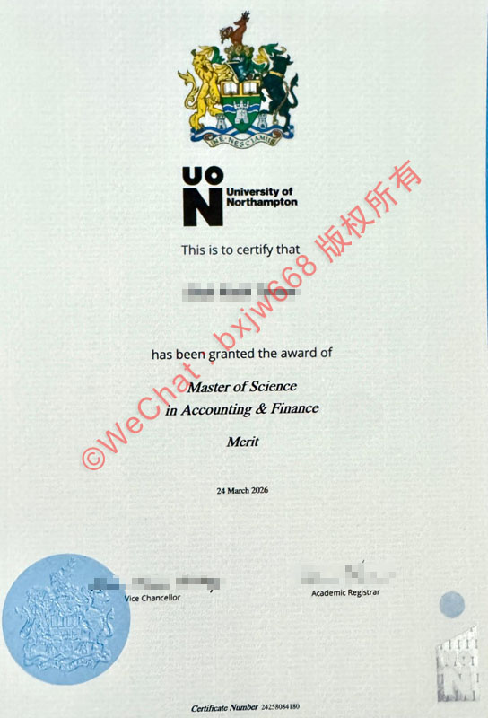 北安普顿大学毕业证(The University of Northampton diploma)