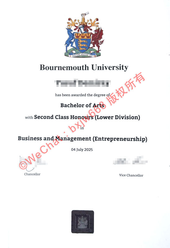 伯恩茅斯大学毕业证(Bournemouth University degree)