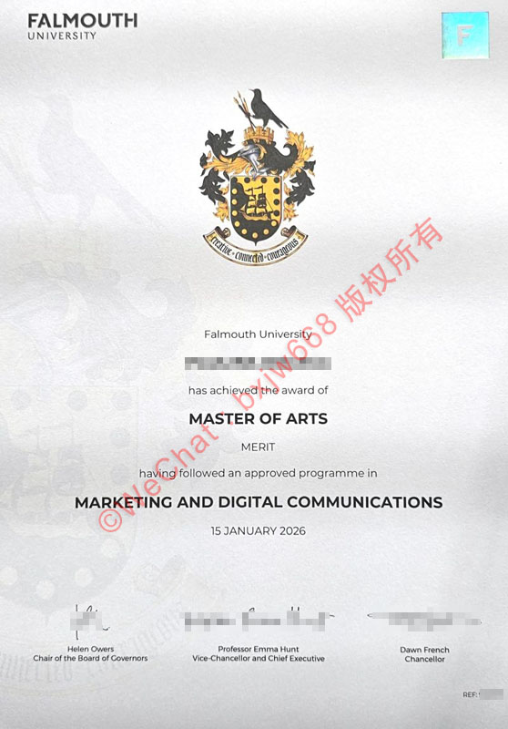 法尔茅斯大学毕业证（Falmouth University diploma）