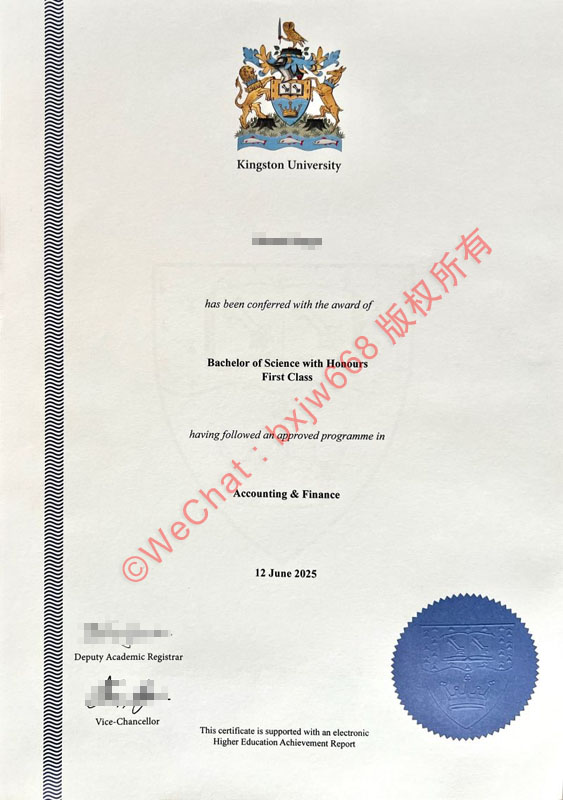 金斯顿大学毕业证(Kingston University diploma/Certificate of Degree)