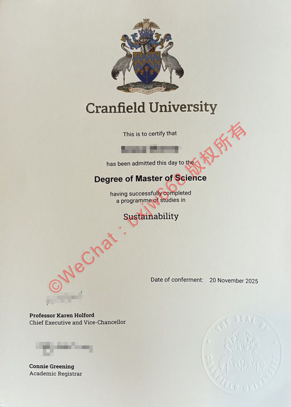 克兰菲尔德大学毕业证(Cranfield University diploma/Certificate of Degree)