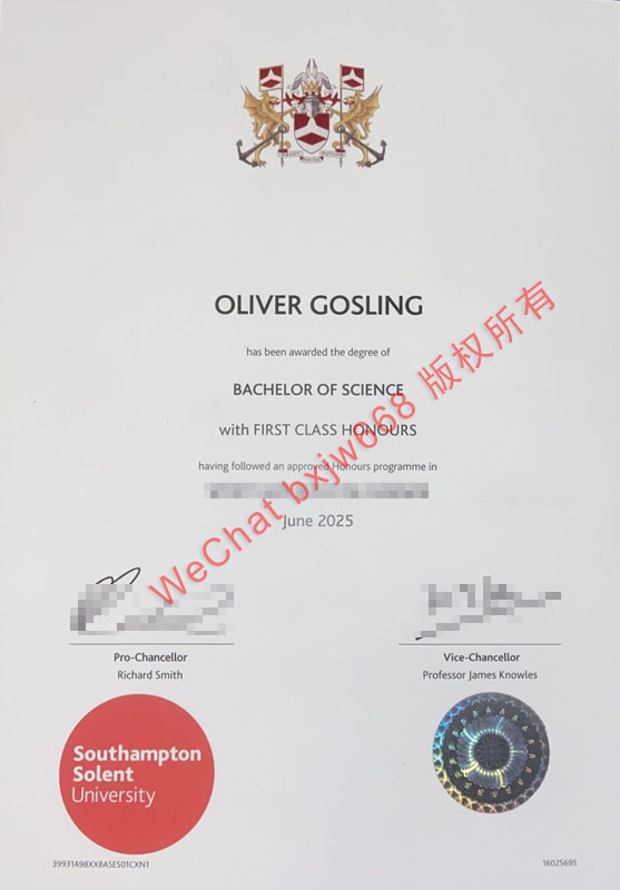 南安普顿索伦特大学毕业证(Southampton Solent University diploma / Degree Certificate)