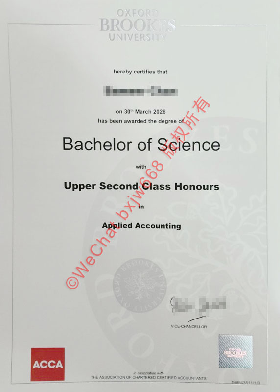 牛津布鲁克斯大学毕业证(Oxford Brookes University diploma / Degree Certificate)