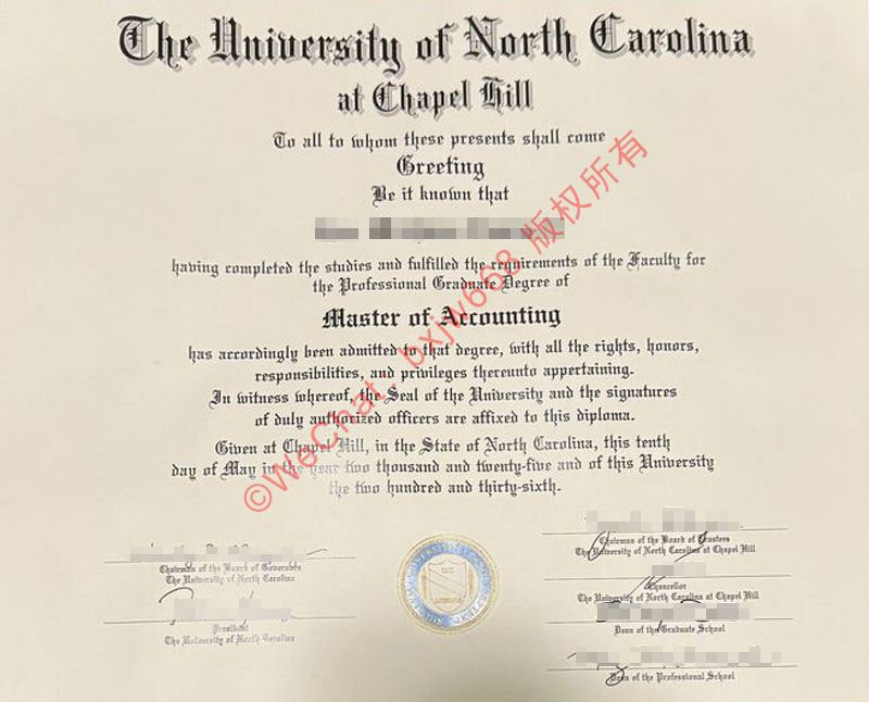 北卡罗来纳大学教堂山分校毕业证(The University of North Carolina at Chapel Hill diploma / Certificate of Degree)