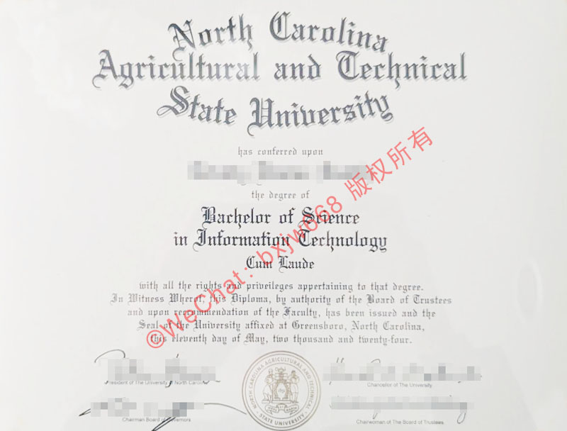 北卡罗来纳农工州立大学毕业证(North Carolina Agricultural and Technical State University Diploma / Certificate of D