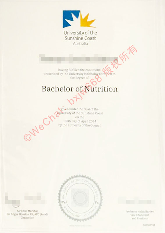 阳光海岸大学毕业证(UniSC diploma / Certificate of Degree)营养学学科学位含金量与留服认证