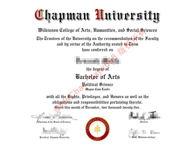 查普曼大学毕业证 (University of Charleston Diploma / Degree Certificate)真伪识别与申办规程