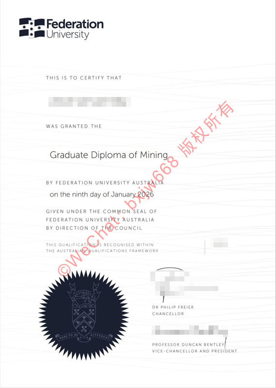 澳洲联邦大学毕业证(FedUni Diploma / Degree Certificate):迈向全球矿业精英的职业绿卡