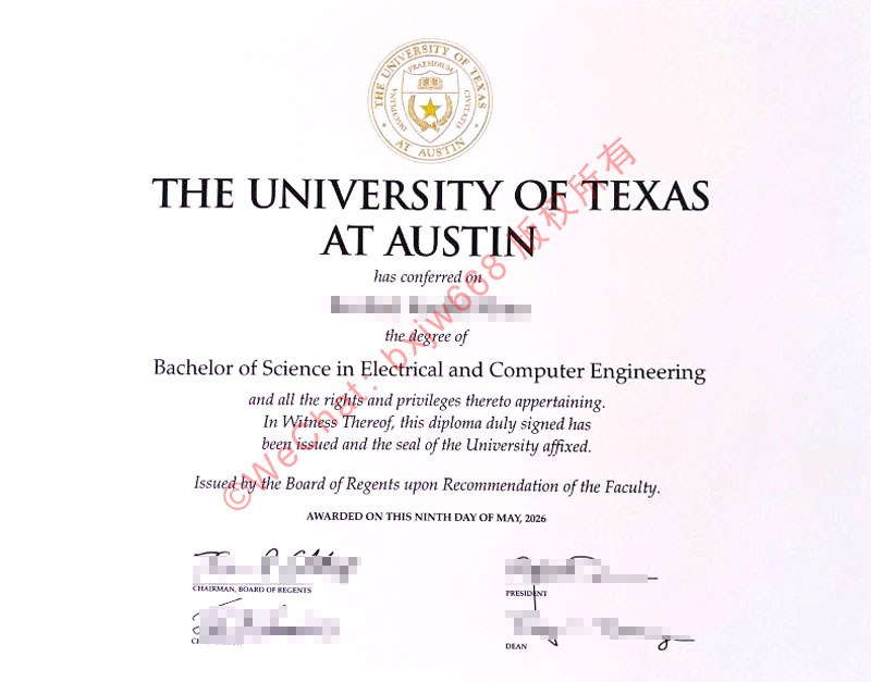 德克萨斯大学奥斯汀分校毕业证(UT Austin Diploma / Degree Certificate)纸质美学的学术徽章