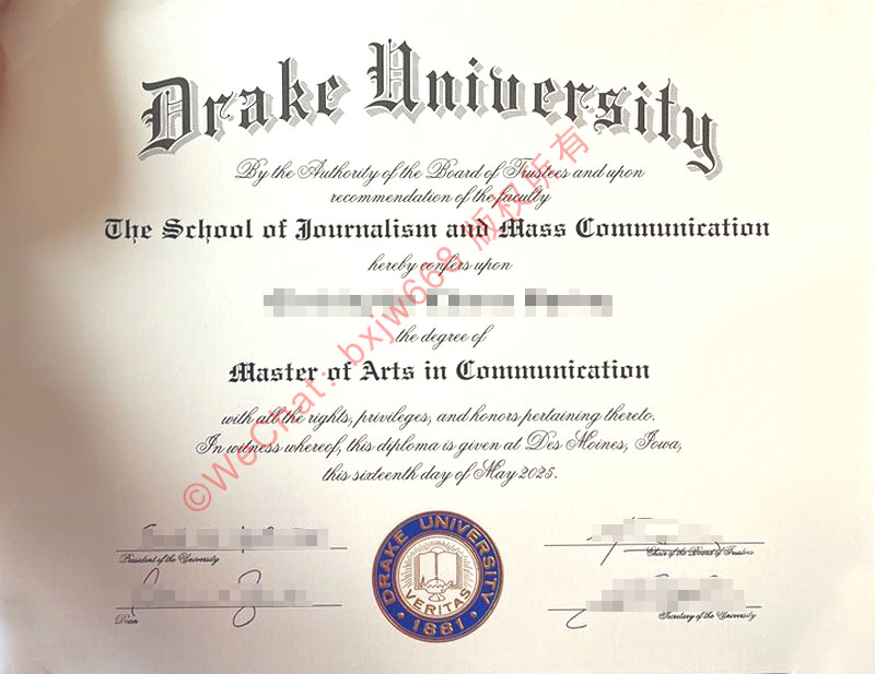 德雷克大学毕业证样本(Drake University Diploma / Degree Certificate)深剖官方排版要素