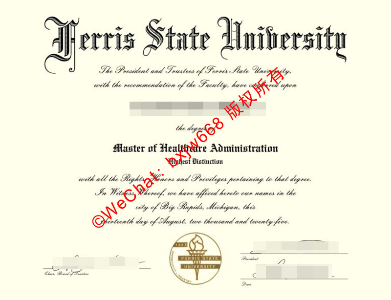费里斯州立大学毕业证(Ferris State University Diploma / Degree Certificate)高清翻译模板