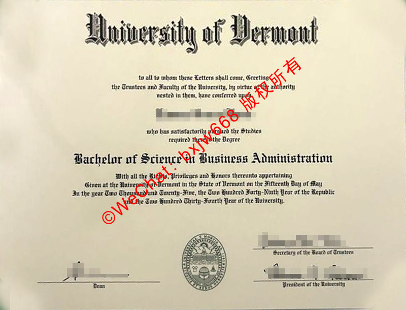佛蒙特大学毕业证(University of Vermont Diploma / Degree Certificate)全解析